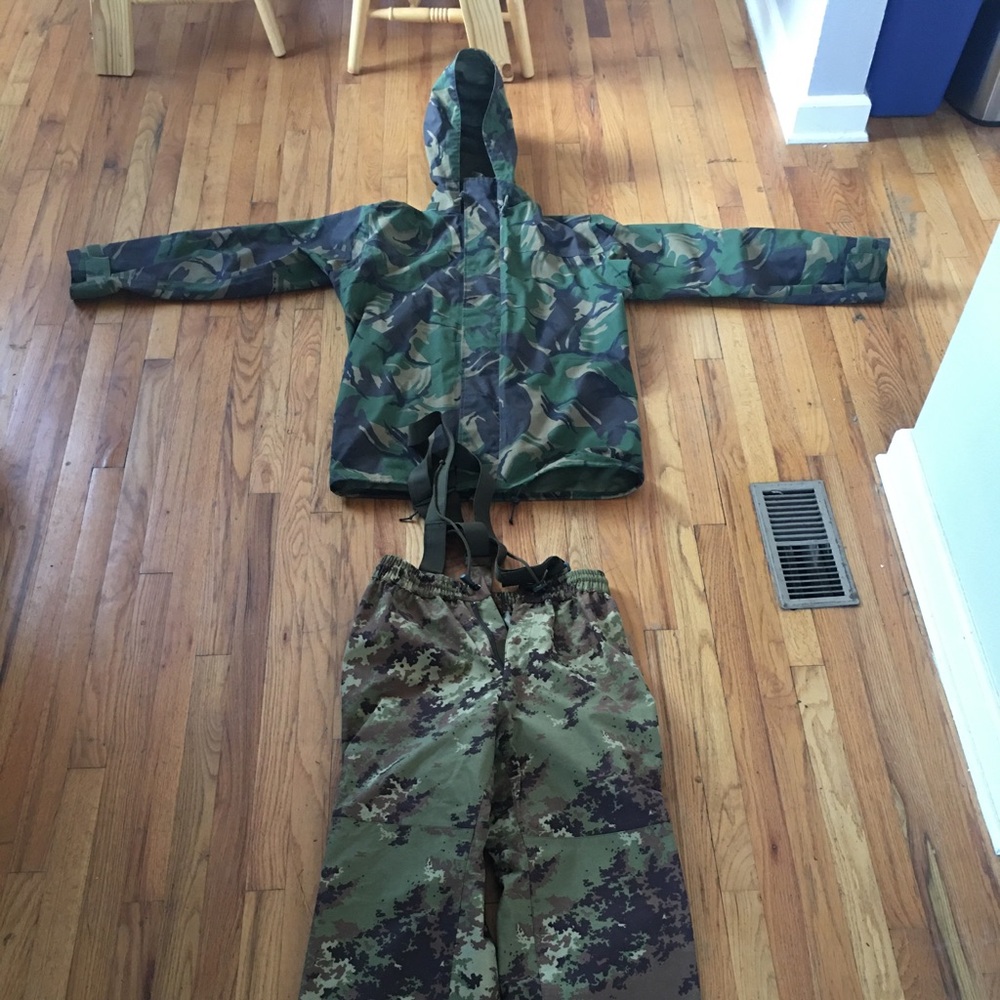 Men’s camo bibs and jacket waterproof